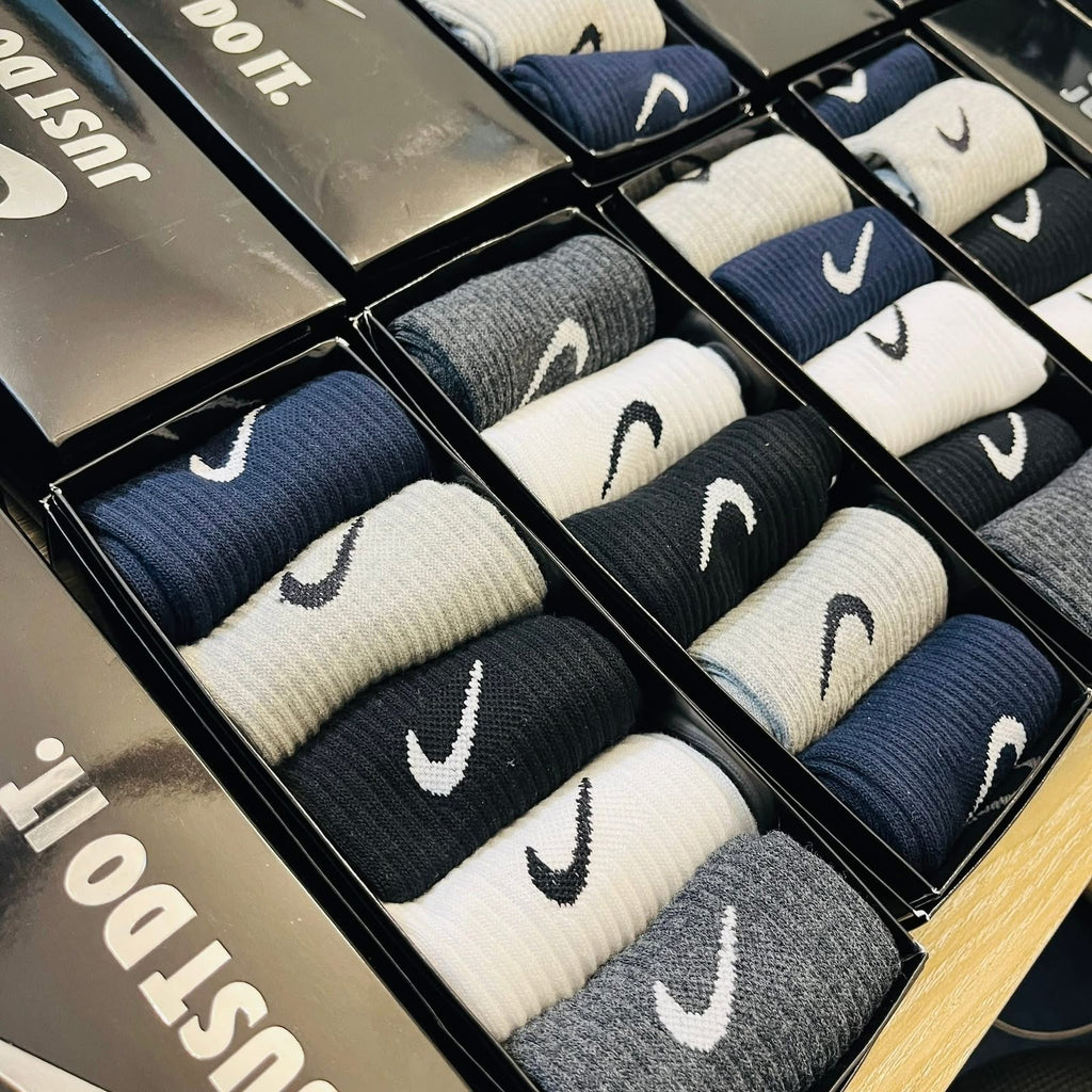 Premium Summer Cotton Crew Socks – 5 Pair Box (5 Colors)