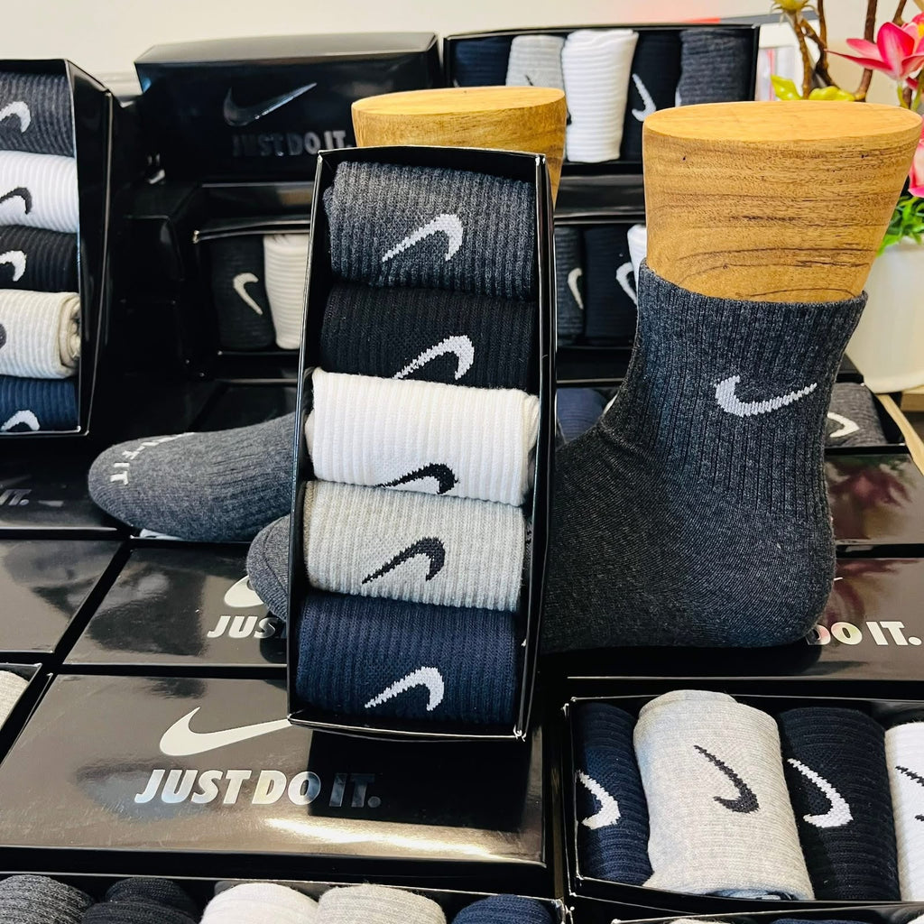 Premium Summer Cotton Crew Socks – 5 Pair Box (5 Colors)