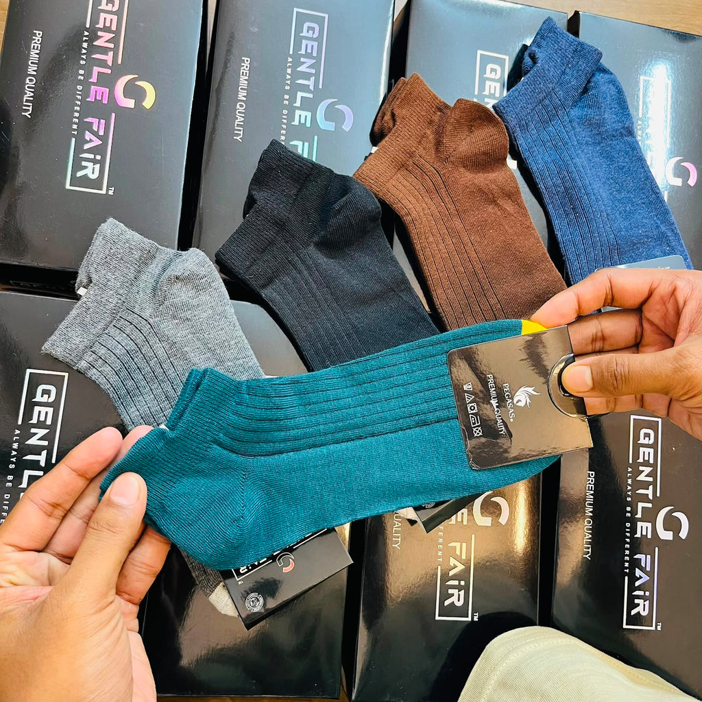 Premium Cotton Ankle Socks – 5 Pair Box (95% Cotton)