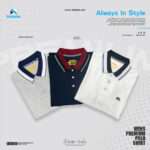 Premium Edition PK Cotton Polo Combo - White, Gray, Navy Blue - Image 2