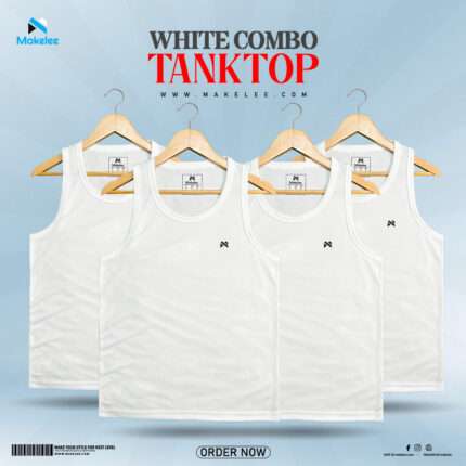 Premium White Mesh TankTop (4 pcs Combo)