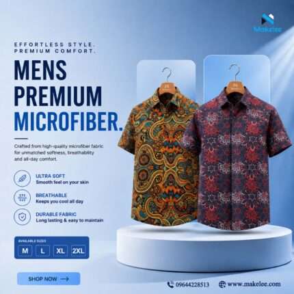 Mens Premium Microfiber Shirt 2 Pcs - Navy_Maroon Ethic & Multicolor
