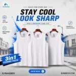 Premium Rib Cotton TankTop (3 pcs White Combo)